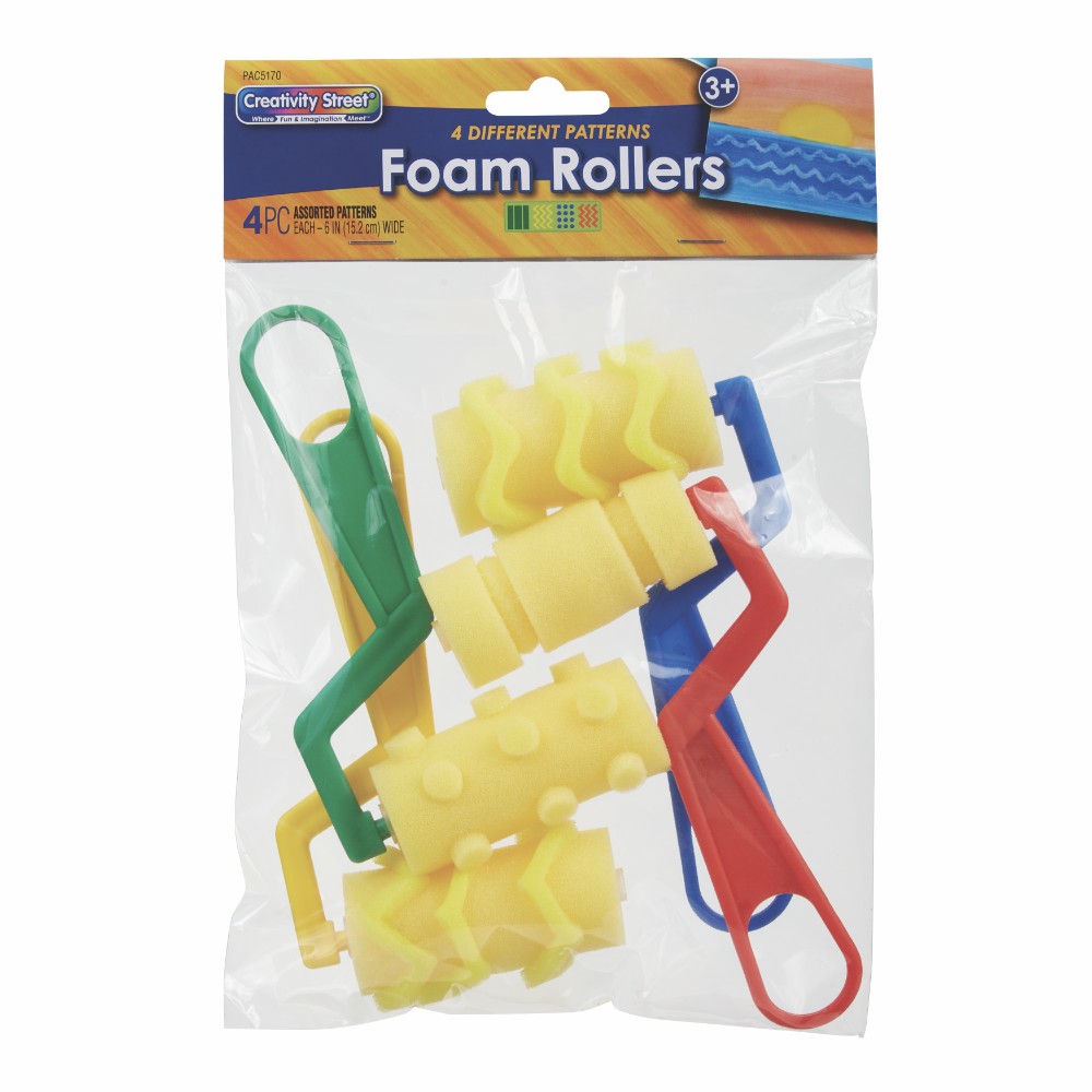 Creativity Street Foam Pattern Paint Rollers - 4 Brush(es) Plastic